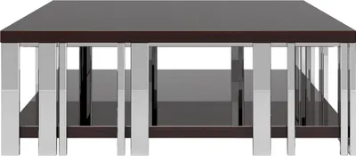 Produktbild von Casa Padrino Luxus Art Deco Couchtisch Dunkelbraun / Silber 120 x 120 x H. 45 cm - Edler quadratischer Wohnzimmertisch - Art Deco Möbel - Luxus Qualität