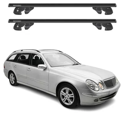 Produktbild von Dachträger für Mercedes E Klasse S211 Kombi 2004-2009 Alu 90kg Schwarz 2tlg, KI-generiertes Bild