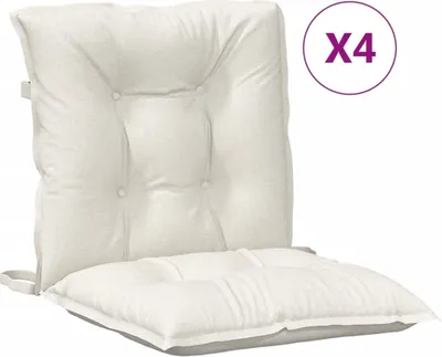 Produktbild von vidaXL Niedriglehner-Auflagen 4 Stk. Melange Creme 100x50x7 cm Stoff