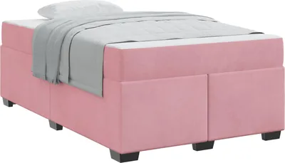 Obrázok produktu pre vidaXL Rám postele s matracom ružový 120 x 190 cm látka