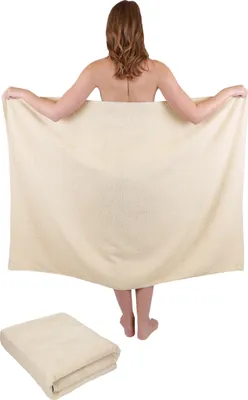 Produktbild von Betz 2-tlg. Set XXL Badetuch 100 x 140 cm DRESDEN Badetücher Saunatuch 100% Baumwolle  Farbe sand