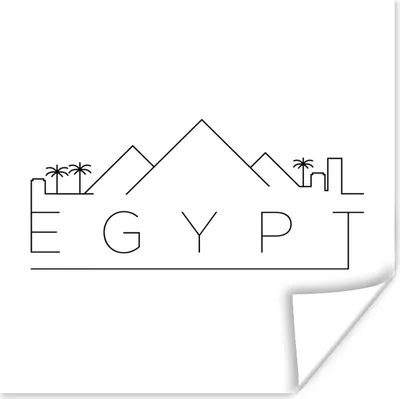 Produktbild von MuchoWow® Poster Skyline "Ägypten" schwarz auf weiß 100x100 cm - Babyzimmer