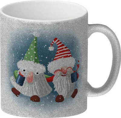 Produktbild von Betrunkene Wichtel Weihnachten Glitzer-Kaffeebecher