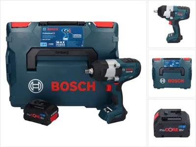Obrázek produktu pro Bosch GDS 18V-1000 Profesionální akumulátorový rázový utahovák 18 V 1000 Nm BITURBO Brushless + 1x akumulátor ProCORE 8,0 Ah + L-Boxx - bez nabíječky