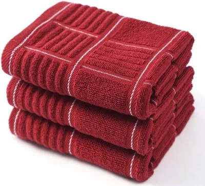 Produktbild von Famanu Küchentücher Set 3 Stück rot - 40,6 x 66 cm, saugfähig, mit Aufhängeschlaufe