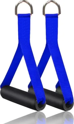 Produktbild von 2 x Einhandgriff für Widerstandsbänder | Zughilfe - Trainingsgriffe Fitnessbänder / Expander | Kabelzug Griffe | Krafttraining Zubehör für Heimtrainingsgeräte, Kraftstationen - Seilzuggriff gepolstert