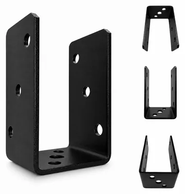 Imagen del producto de Soportes para postes TORVON, tipo U, color , dimensiones 100 x 90 x 60 x 4 mm, paquete de 4 unidades., Imagen generada por IA