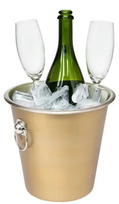 Produktbild von Champagner- und Weinflaschenkuhler/Eiskubel - gold - Edelstahl - 22 x 21 cm - Modell De luxe