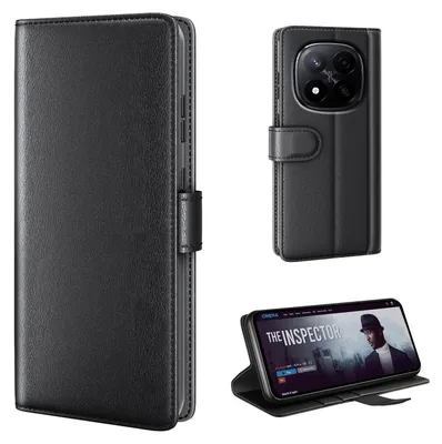 Produktbild von Echtleder Handyhülle für Xiaomi Redmi Note 14 Pro+ 5G Lederhülle Cover Case Tasche Klapphülle Fliphülle Leder Hülle Farbe: Schwarz