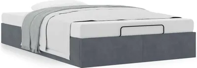 Produktbild von Ottoman-Bett ohne Matratze Dunkelgrau 120x200 cm Samt