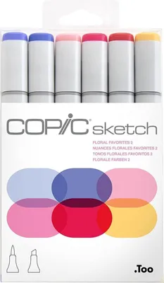 Obrázok produktu pre Copic Sketch Fixky Floral Favorites 2 6 ks