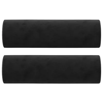 Immagine prodotto di vidaXL Cuscino decorativo 2 pezzi nero Ø15x50 cm velluto