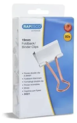 Klipy na dokumenty, 19 mm, RAPESCO, biela