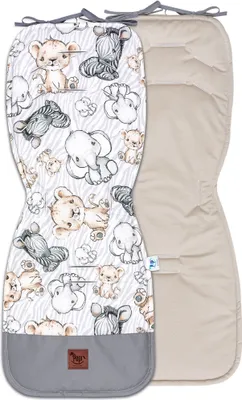 Produktbild von Pepi Sitzauflage für Buggy Kinderwagen mit Samt Sitzeinlage Sommerbezug Doppelseitig Baby Kissen Matratze Capuccino