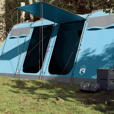 Produktbild von Tunnel-Familienzelt 10 Personen Blau Wasserdicht Garten | Campingzelt, leicht Kuppelzelt Camping Zelt Einfacher Aufbau für Wandern Backpacking