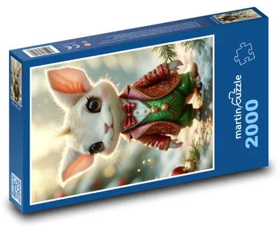 Obrázok produktu pre martinpuzzle - Puzzle 2000 - Zajícik vo vianocnom oblecení