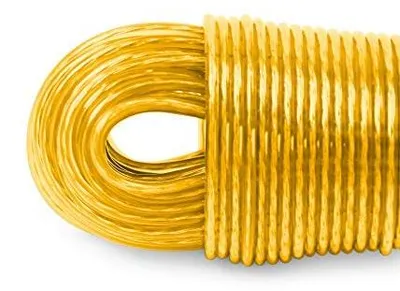 Waslijn 50 m mit Stahlkern, PVC-beschichtet, gelb, 80 kg Zugkraft