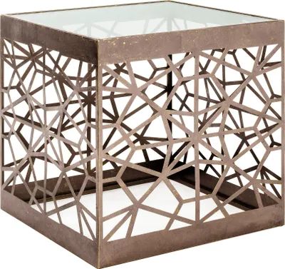 Produktbild von HAKU Beistelltisch bronze - Metall, Sicherheitsglas 8 mm, B/H/T: 50x50x50 cm