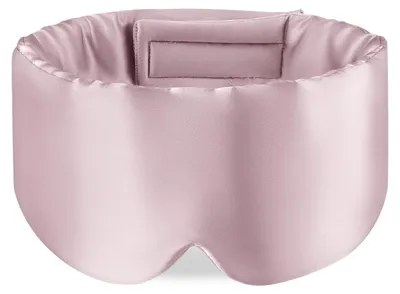 Image de Masque de sommeil en soie réglable pour adultes, couleur rose