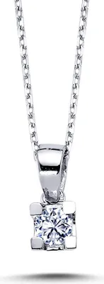 Produktbild von 0,13 Carat Diamant Solitär Halskette 585 Weißgold
