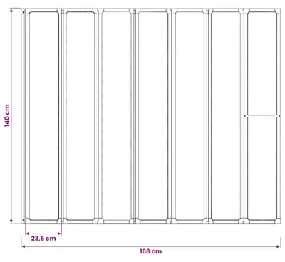 Produktbild von vidaXL Duschwand 140 x 168 cm 7 Paneele Faltbar mit Handtuchhalter