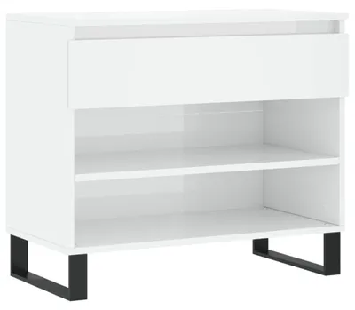 Produktbild von vidaXL Schuhregal Hochglanz-Weiß 70x36x60 cm Holzwerkstoff