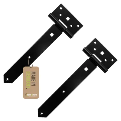 Produktbild von HAUS&DACH Kreuzgehänge Set 250 mm schwarz verzinkt - leichtes Torband / Türband für Gartentor & Holztor