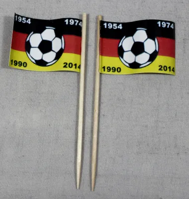 Produktbild von Party-Picker Flagge Deutschland 4x Fußball Weltmeister Papierfähnchen in Spitzenqualität 25 Stück Be