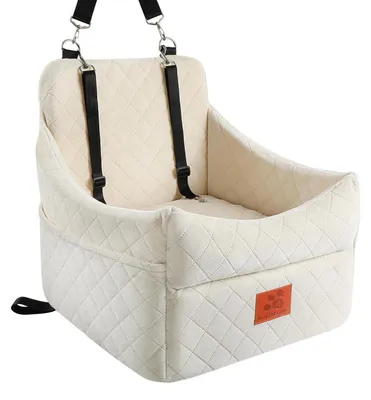 Immagine prodotto di Seggiolino per auto per cani di piccola e media taglia, lavabile, fino a 15,9 kg, color beige