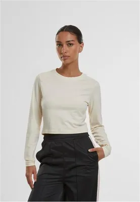 Obrázek produktu pro Dámské tričko s dlouhým rukávem Urban Classics Ladies Organic Cropped Longsleeve whitesand - 5XL