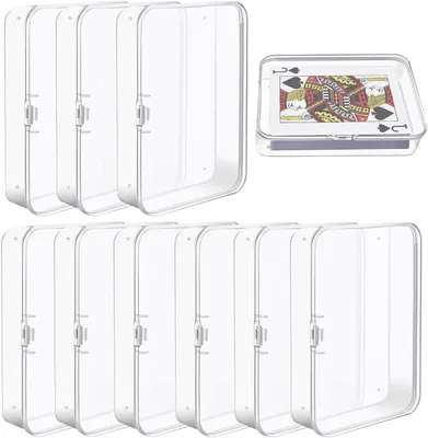 Productafbeelding van Transparante Speelkaartenbox - Set van 10 Opbergdozen voor Kaarten en Kleine Voorwerpen - Compact en Draagbaar
