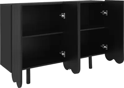 Produktbild von Merax Kommode mit 4 Türen, Sideboard Schrank Wohnzimmerschrank Buffet, B:120cm, Schwarz