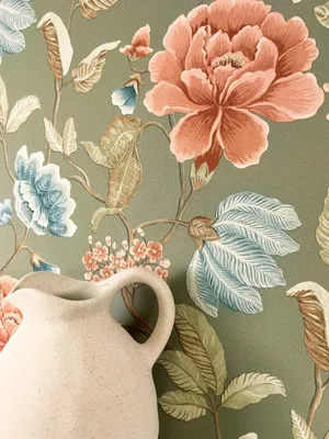 Produktbild von NEWROOM Tapete Viane Green Grün Vliestapete - Floral Blumen Rosen Germany