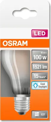 Produktbild von Osram LED Filament Leuchtmittel Classic Birne A60 11W = 100W E27 matt 1521lm FS Tageslicht 6500K kaltweiß
