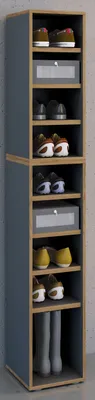 Produktbild von VCM Holz Schuhregal | Maße ca. H. 183 x B. 30 x T. 33 cm | Schuhkommode mit 9 Fächer | Schuhschrank - Salia 9fach B. 30 cm