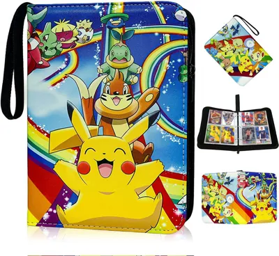 Produktbild von Pokémon Sammelkarten Album für 400 Karten, 4 Pocket 50 Seiten Sammelalbum Sammelmappe Sammelheft Sammelbuch mit Reißverschluss Tragegriff