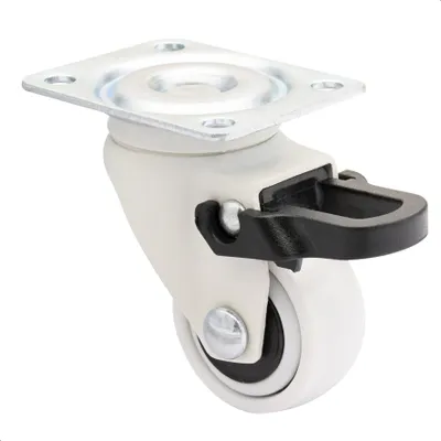 Produktbild von WAGNER Design 3C - Lenkrolle soft mit Bremse - Durchmesser Ø 25 mm, weiß, Anschraubplatte, Tragkraft 12 kg - 01232601