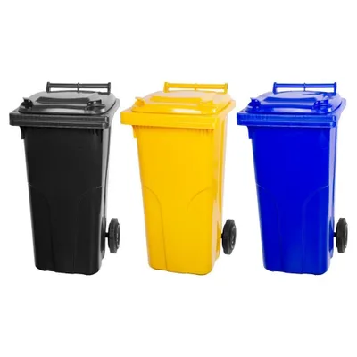 Produktbild von SuperSparSet 3x PROREGAL 2-Rad-Mülltonne MGB | HDPE-Kunststoff | 120 Liter Grau/Schwarz & Gelb & Blau
