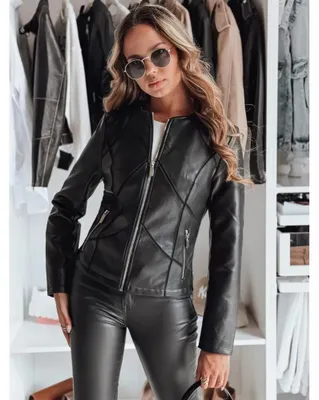 Image de Dstreet Veste en cuir Chicleather pour femme noir S