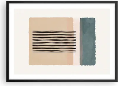 Produktbild von Gerahmtes Poster - Schwarzer Rahmen - Abstraktion Grafik Linien - 70x50 cm - Wand Bild - Wanddeko - Wandbilder - Kunstposter - Wandposter - Bilderrahmen - Bilder - Kunstdruck - P2BAA70x50-5034