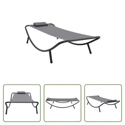 Produktbild von The Living Store Gartenbett Grau 200×90 cm Stahl