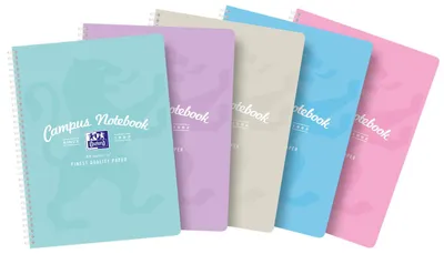 Zdjęcie produktu dla Kołozeszyt B5+ 80 kartek w kratkę Oxford Campus Pastel