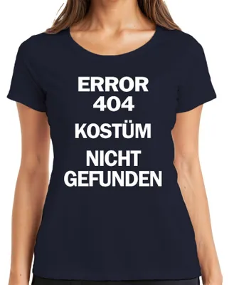 Productafbeelding van Fout 404: Kostuum niet gevonden. Programmeur, carnaval, Halloween, dames T-shirt, marineblauw, maat M