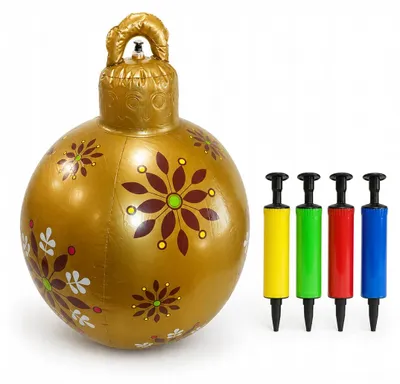 Zdjęcie produktu dla BOMBKA ŚWIĄTECZNA Gigant Dmuchana XXL 85 cm POMPKA Dekoracja