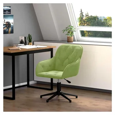 Produktbild von Eleganter Bürostuhl in Hellgrün mit Samtbezug - Drehbar und Höhenverstellbar für das Arbeitszimmer