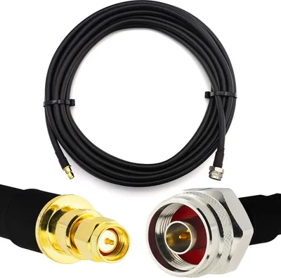 Produktbild von 30m SMA Stecker auf N Stecker (Hex) IP67 Wasserdichtes Koaxialkabel — Vollkupfer HF400 Flexibles Verlängerungskoax 50 Ohm (LMR400 UF UltraFlex-Äquivalent) — für LTE 4G 5G Mobile Router Antenne