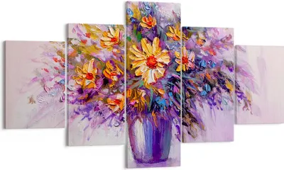 Produktbild von Bild auf Leinwand - Leinwandbild - Blumen Vase - 125x70cm - Wand Bild - Wanddeko - Wandbilder - Leinwanddruck - Bilder - Kunstdruck - Wanddekoration - Leinwand bilder - Wandkunst - EA125x70-4112