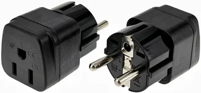 Productafbeelding van Reisadapter US/JP/CA naar EU/DE/FR/IT/ES stekker, 2-polig, 2 stuks