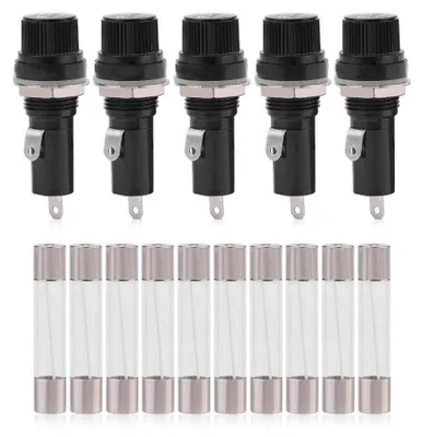 Sicherungshalter 5 Stück für 6x30 mm Glassicherungen AC 125V/250V