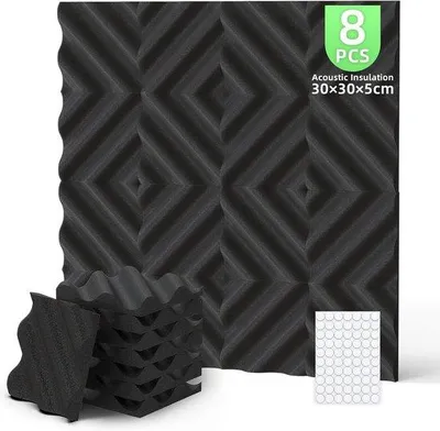 Produktbild von Famanu Akustikpaneel 30 x 30 x 5 cm - Hochdichte Schallisolierung für Aufnahmeräume und Büros